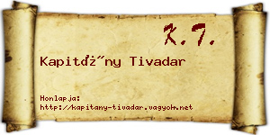Kapitány Tivadar névjegykártya